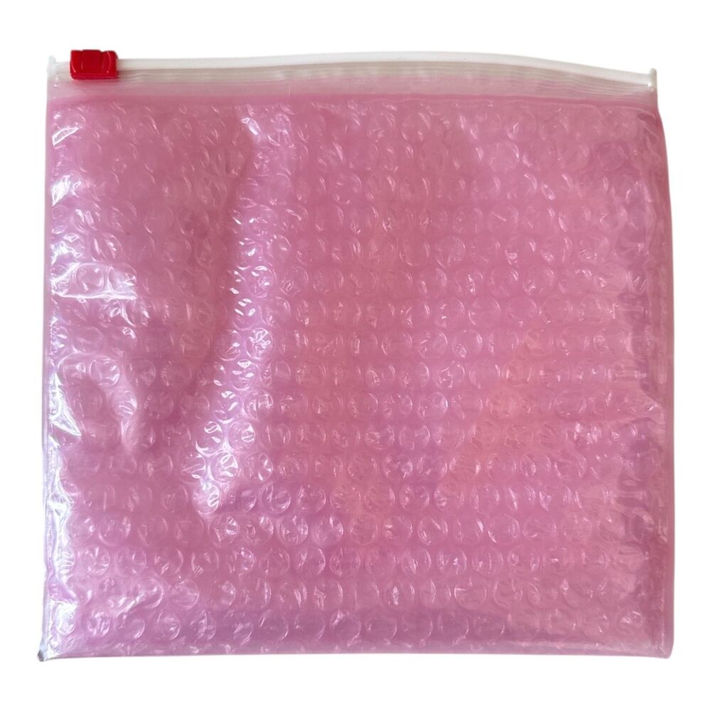 GLOSSIER Pink Bubble Pouch Makeup Bags Square Zipper Travel Cosmetic Organizer